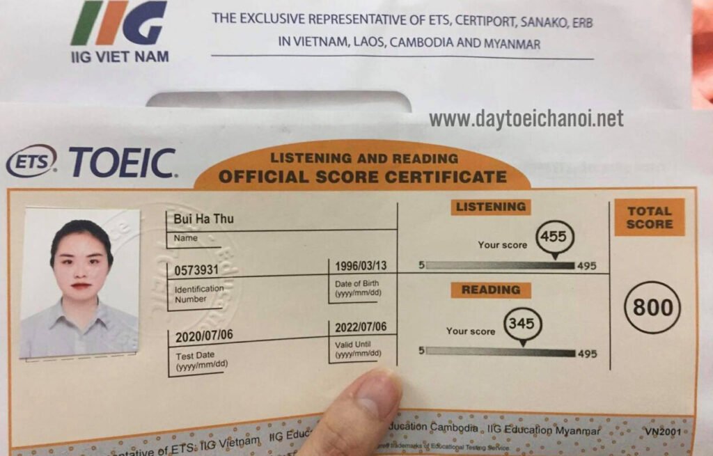 Buy registered TOEIC Certificate online with no examination