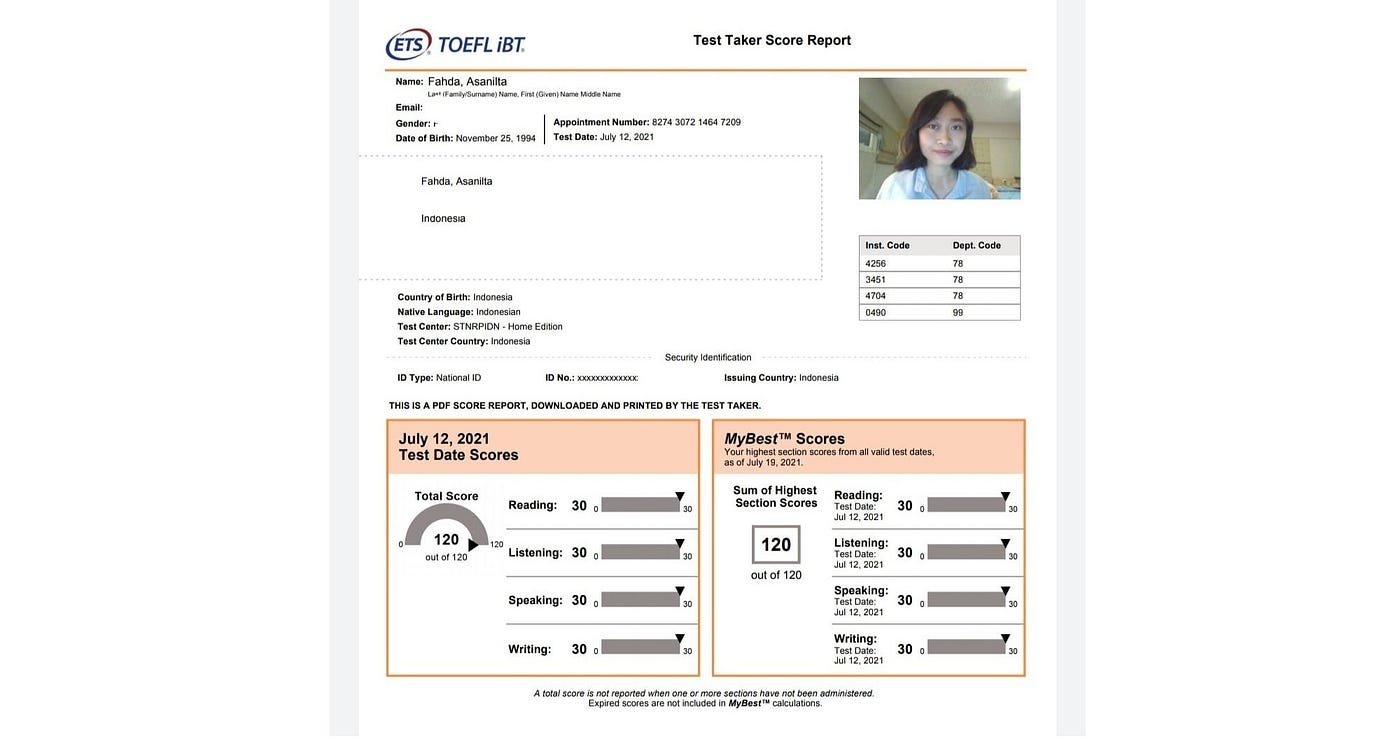 Get a TOEFL certificate online with no test